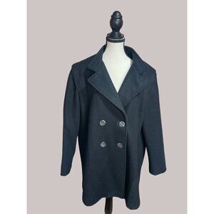 Joseph Allen Made in USA Vintage Peacoat Black Wool Blend READ